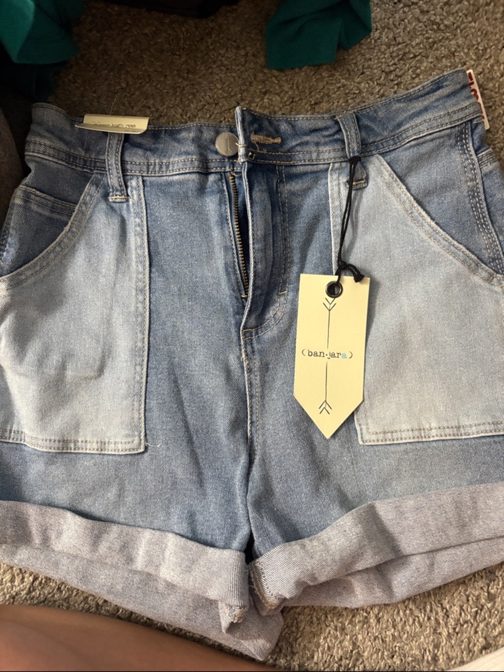Banjara Light Blue Denim Roll-Cuff Women's Shorts